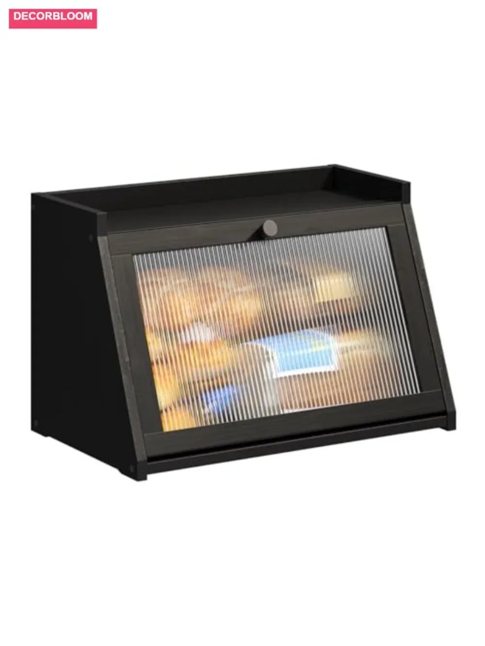 Bread Box for Kitchen Countertop Large Bamboo Lid Storage